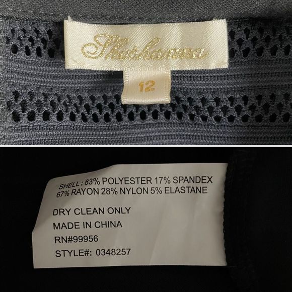 Shoshanna Women’s Stretch Mesh Stripe Calvin Sleeveless Dress Size 12 Black Navy - Picture 11 of 11